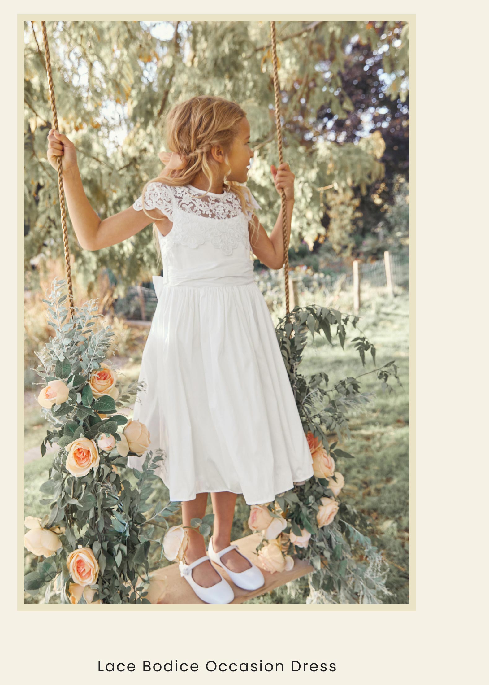 White Lace Bodice Occasion Dress